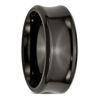 Titanium 9mm Black Concave Wedding Band – view 5