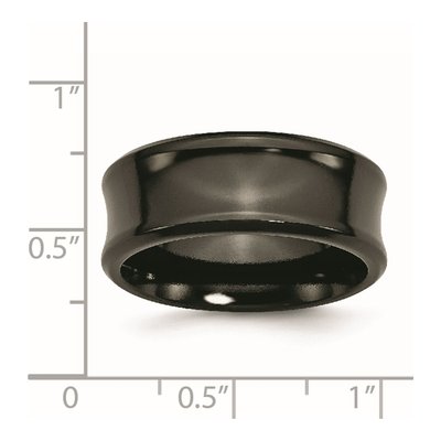 Titanium 9mm Black Concave Wedding Band – view 7