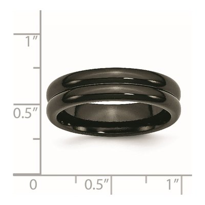 Titanium 6mm Black Domed Wedding Band – view 7