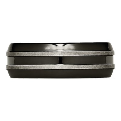Titanium 8mm Grey Black Wedding Band – view 4