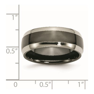 Titanium 8mm Grey Black Comfort-Fit Wedding Band – view 8
