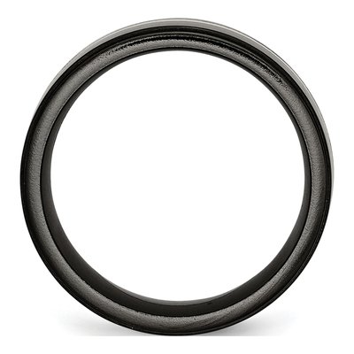 Titanium & Sterling Silver 10mm Black Inlay Wedding Band – view 3