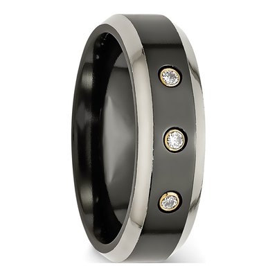 Titanium 1/10 ct tw Diamond Wedding Band – view 6