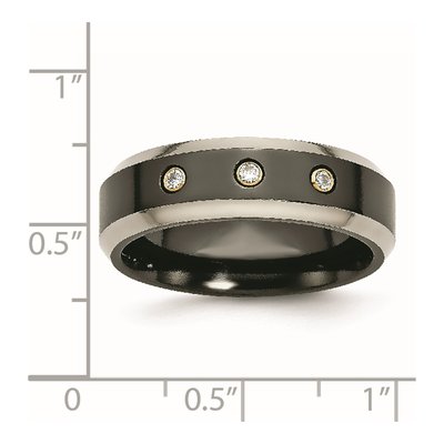 Titanium 1/10 ct tw Diamond Wedding Band – view 8