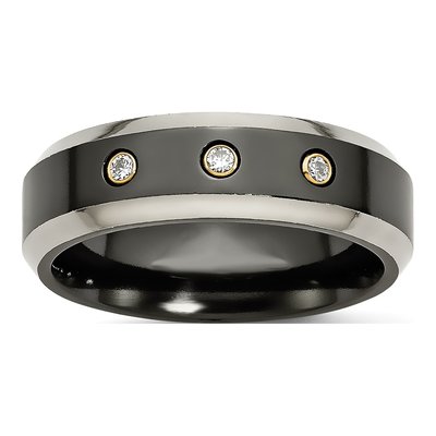 Titanium 1/10 ct tw Diamond Wedding Band