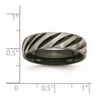 Black Titanium 6mm Grooved Wedding Band – view 7