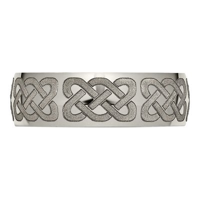 Men's Titanium Celtic Laser Design 8mm Wedding Band – view 5