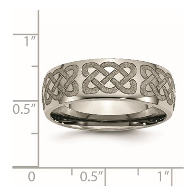 Men's Titanium Celtic Laser Design 8mm Wedding Band – view 8