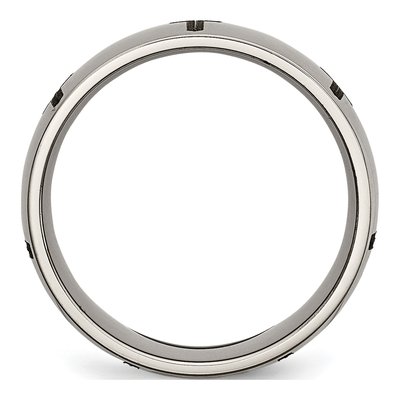 Titanium 8mm Cross Laser Design Wedding Band – view 4