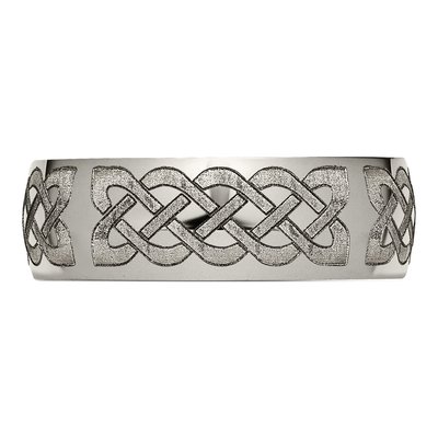 Titanium 8mm Celtic Laser Design Wedding Band – view 5