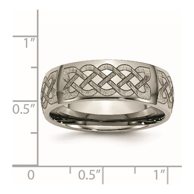 Titanium 8mm Celtic Laser Design Wedding Band – view 8