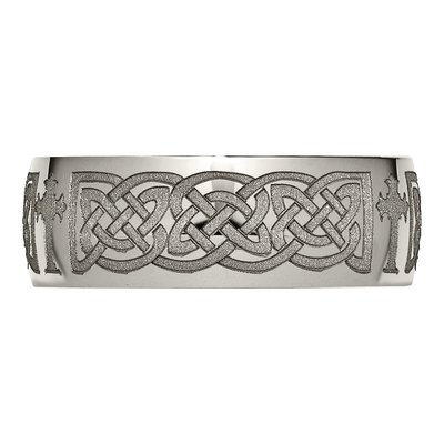 Titanium 8mm Celtic Cross Wedding Band – view 5