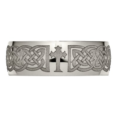 Titanium 8mm Celtic Cross Wedding Band – view 6