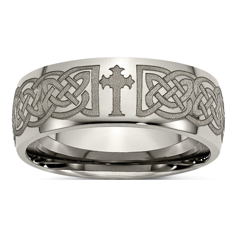 Titanium 8mm Celtic Cross Wedding Band