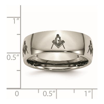 Titanium 8mm Masonic Laser Design Wedding Band – view 8