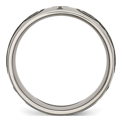 Titanium 8mm Cross Laser Wedding Band – view 4