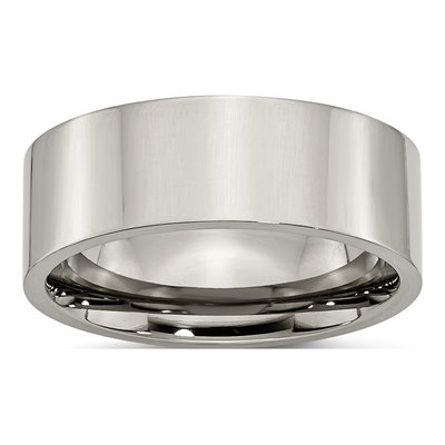 Titanium 8mm Flat Comfort-Fit Wedding Band