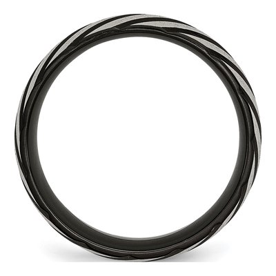 Black Titanium 8mm Grooved Wedding Band – view 3