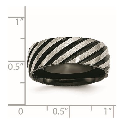 Black Titanium 8mm Grooved Wedding Band – view 7