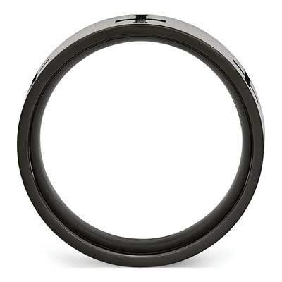 Black Titanium 7mm Cross Wedding Band – view 4