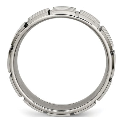 Titanium 8mm Grooved Wedding Band – view 3