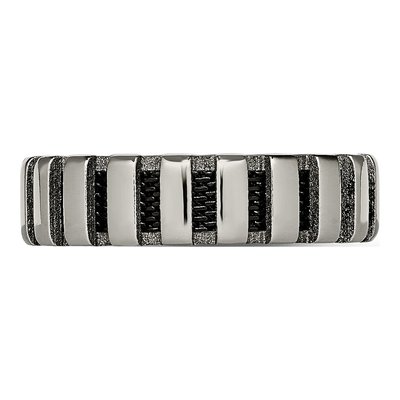 Black Titanium 6mm Wire Wedding Band – view 4