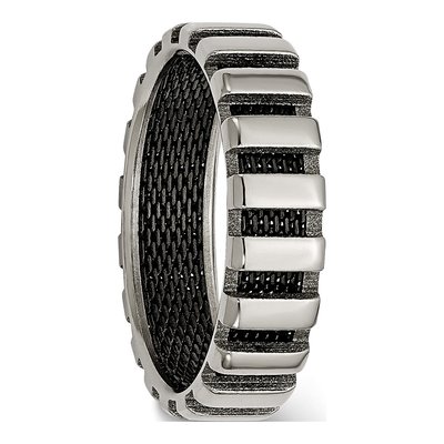 Black Titanium 6mm Wire Wedding Band – view 5