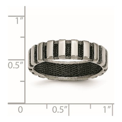 Black Titanium 6mm Wire Wedding Band – view 7