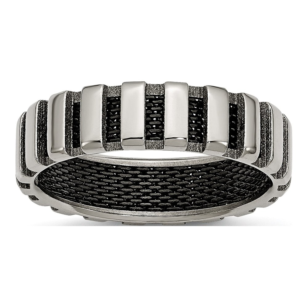 Black Titanium 6mm Wire Wedding Band