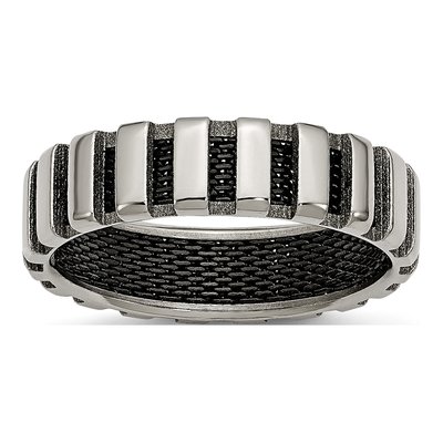 Black Titanium 6mm Wire Wedding Band
