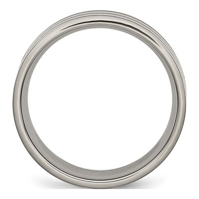 Black Titanium 8mm Striped Wedding Band – view 3