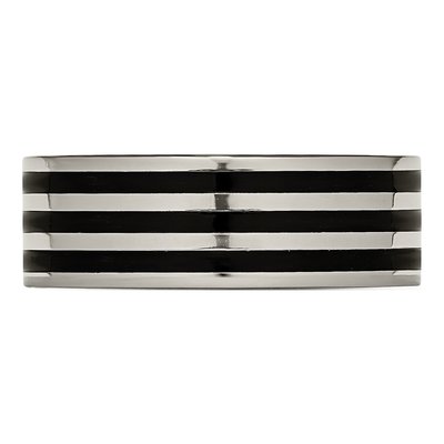 Black Titanium 8mm Striped Wedding Band – view 4