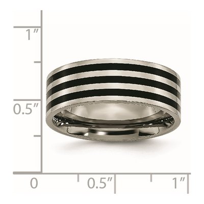 Black Titanium 8mm Striped Wedding Band – view 7