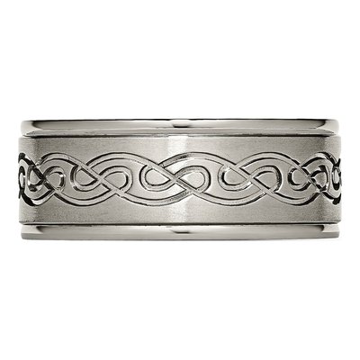 Titanium 9mm Scroll Wedding Band – view 5