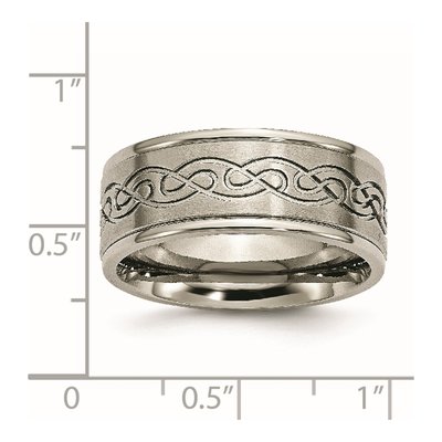 Titanium 9mm Scroll Wedding Band – view 8