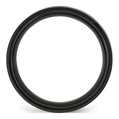 Black Titanium 8mm Striped Wedding Band – view 3