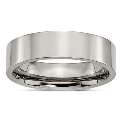 Titanium 6mm Flat Wedding Band