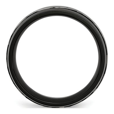 Black Titanium 8mm Grooved Wedding Band – view 3