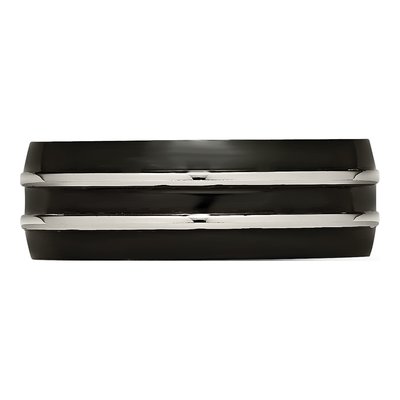Black Titanium 8mm Grooved Wedding Band – view 4
