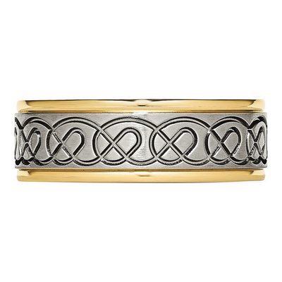Titanium 8mm IP Scroll Wedding Band – view 5