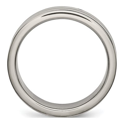 Titanium 6mm Black Rubber Grooved Wedding Band – view 3