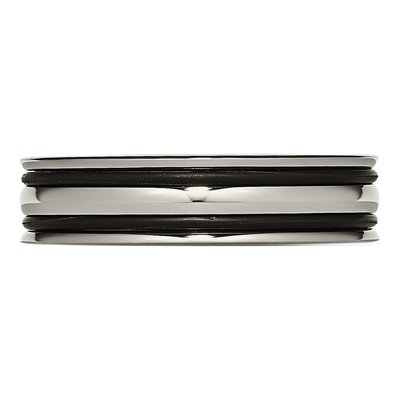 Titanium 6mm Black Rubber Grooved Wedding Band – view 4