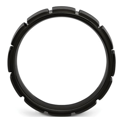 Black Titanium 8mm Grooved Wedding Band – view 3