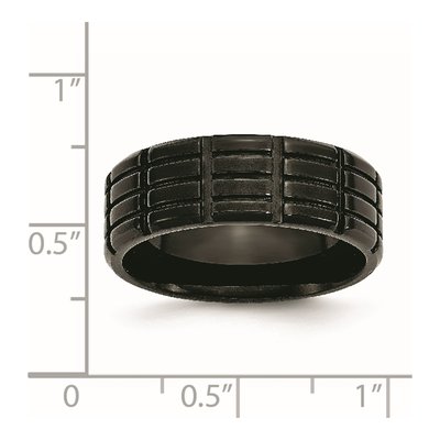 Black Titanium 8mm Grooved Wedding Band – view 7