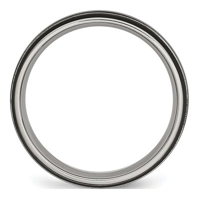 Black Titanium 6mm Grooved Wedding Band – view 4