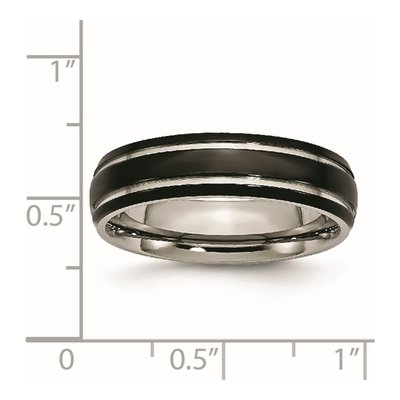 Black Titanium 6mm Grooved Wedding Band – view 8