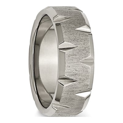 Titanium 8mm Beveled Wedding Band – view 5