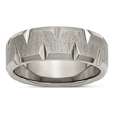 Titanium 8mm Beveled Wedding Band
