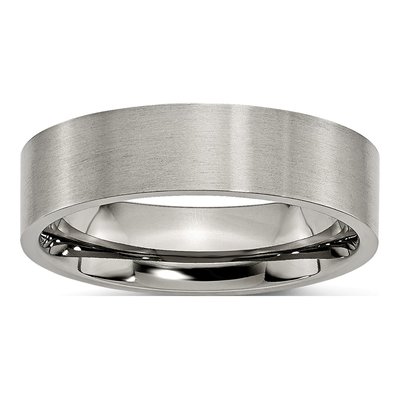 Titanium 6mm Flat Comfort-Fit Wedding Band