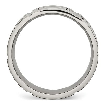 Titanium 8mm Grooved Wedding Band – view 3